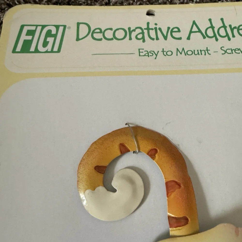 FIGI Cat Address Holder NWT Vintage Metal Holder for up to 5 digits With Screws